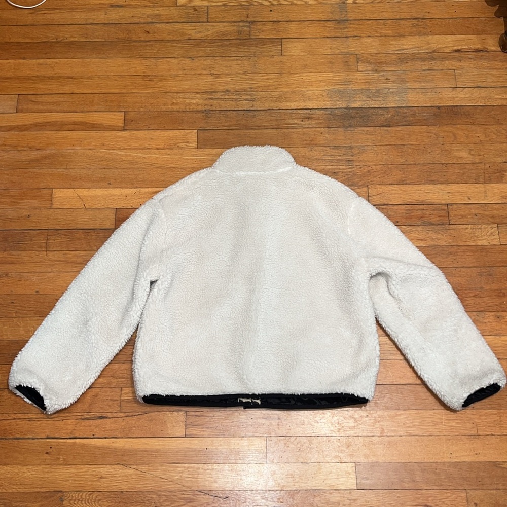 Rails Cream Teddy Jacket with Leopard Trim - Picture 15 of 16